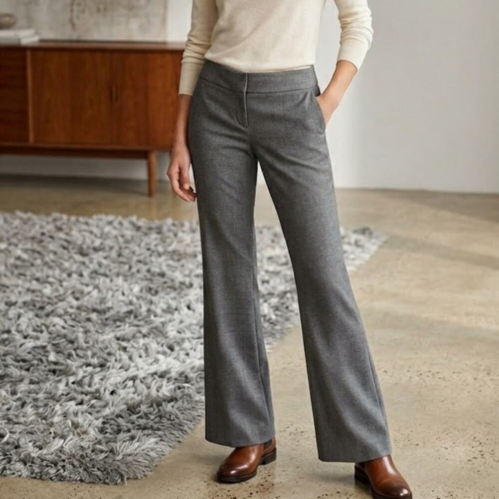 Sandro Paris Grey Low-Rise Flare Trousers